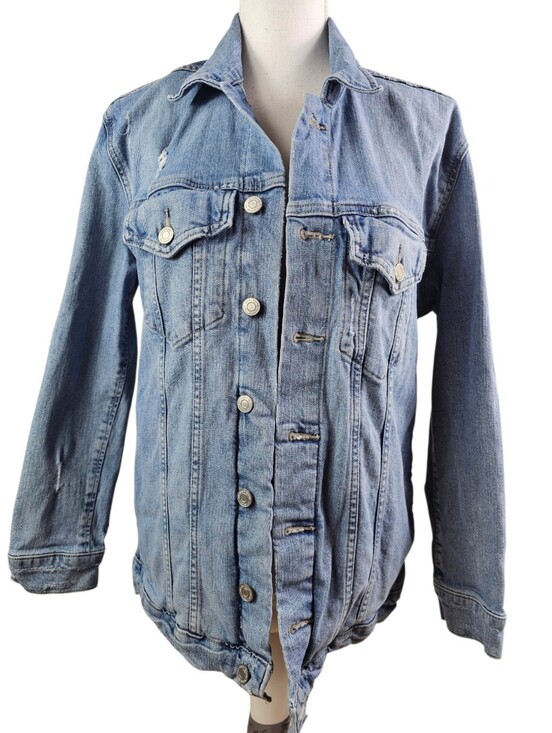 Lucky Brand Jackets & Blazers - LUCKY BRAND Distressed Denim Truckers Jacket S